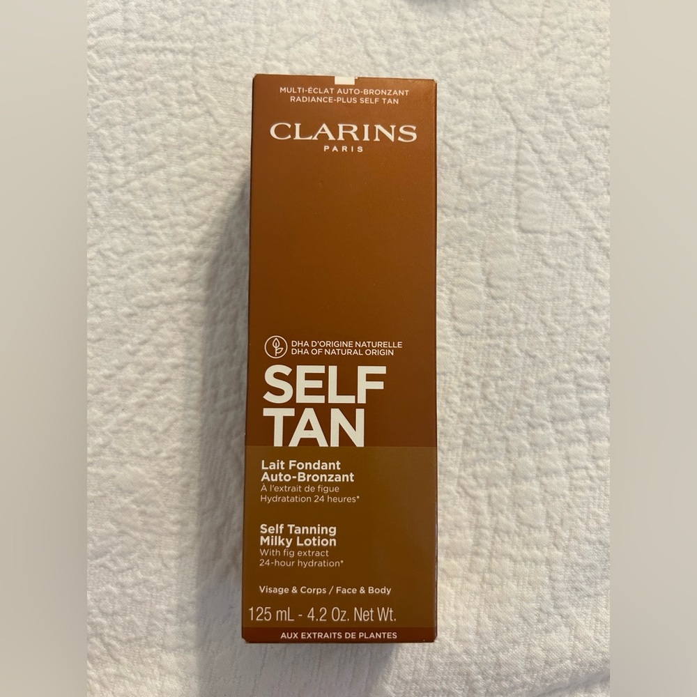 Clarins Self Tan 125ml 4.2 oz sealed with fig extract 24 hr hydration new